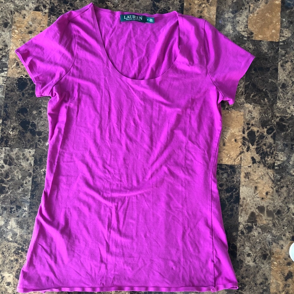 💥3 for $10! Lauren Ralph Lauren simple tee, nice fabric, sz S